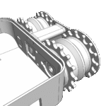 clearer view of sprockets mounted to the chassis