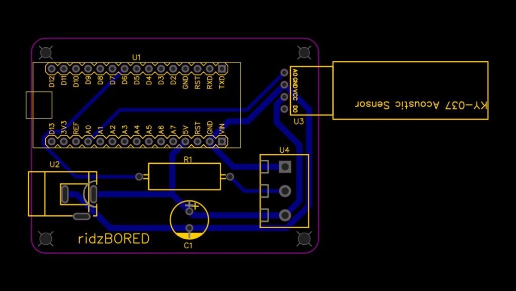 PCB design of clap activated LED light