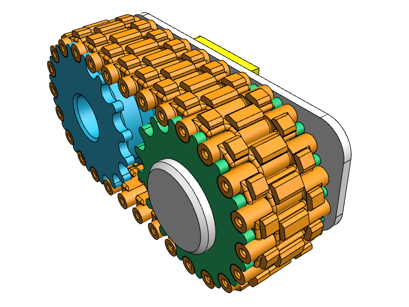 3D printed Sprocket and Tracks design