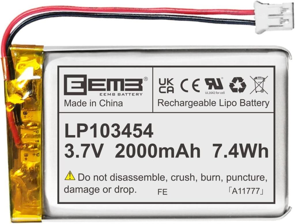 3.7V DC 2000mAh battery
