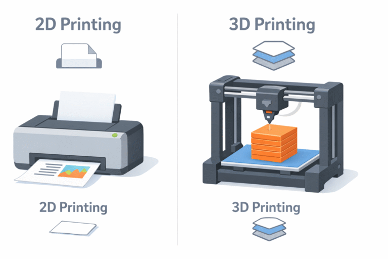 differences between 2D printing and 3D printing