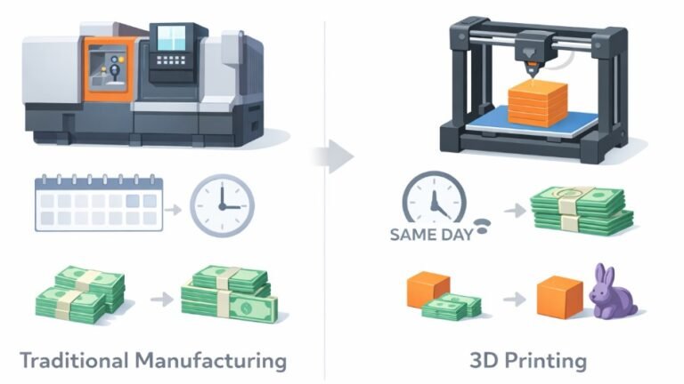 traditional manufacturing vs 3D printing
