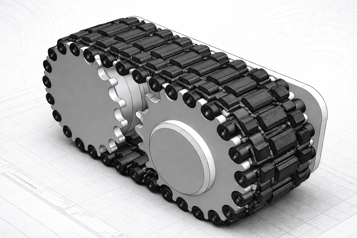 3D Printed Sprocket and Track