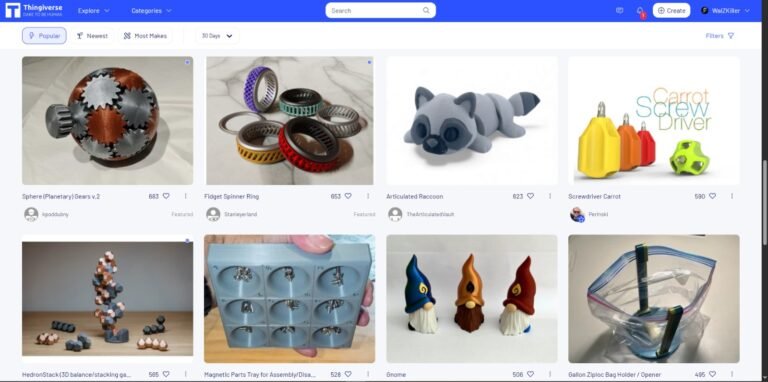 Gambar laman web hadapan Thingiverse.com