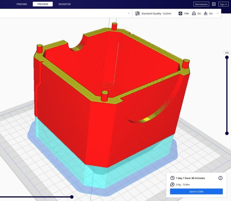 Contoh model 3D yang sama pada orientasi berbeza