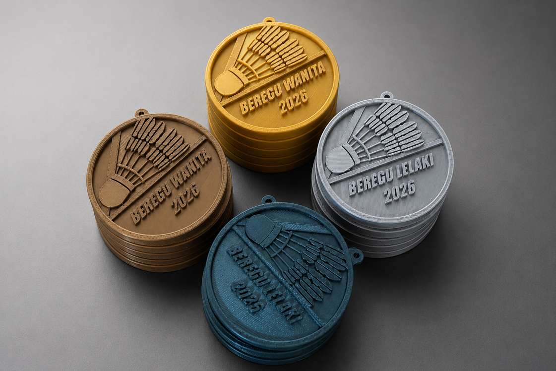 3D Printed Badminton Medal Set