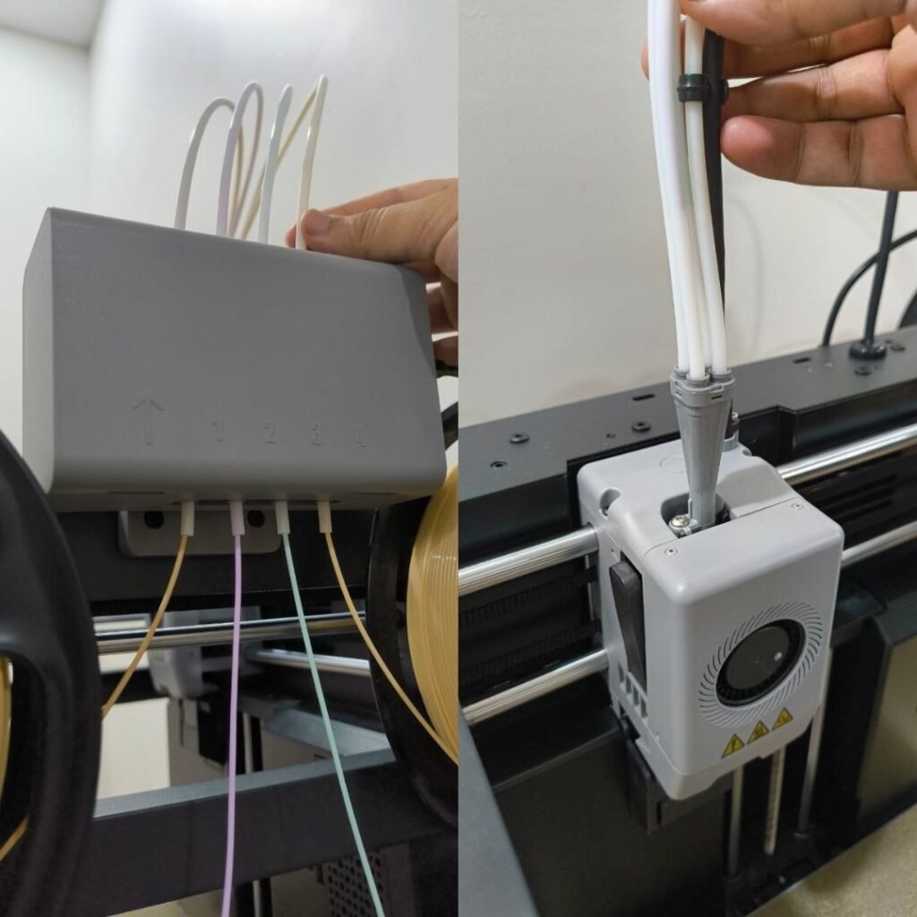 Sistem ruangan tiub filament PTFE dan nozzle head Flashforge AD5X