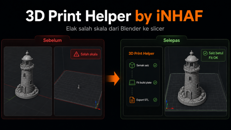 3D Print Helper by iNHAF: Addon Blender Untuk Mudahkan Workflow 3D Printing