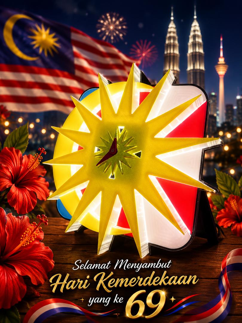 Kotak Lampu beserta Jam Malaysiaku — 1