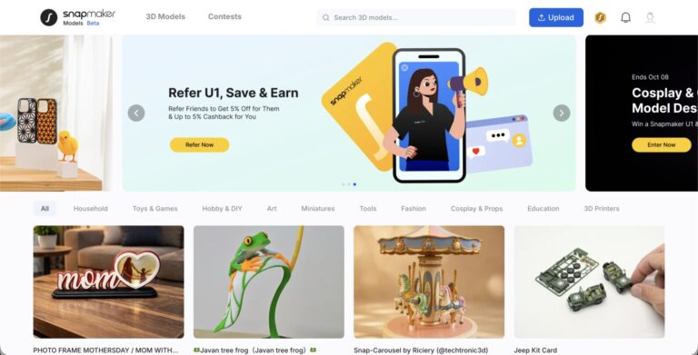 Snapmaker Space: Pemilik U1 Kini Boleh Dapat Ganjaran Dengan Berkongsi Design