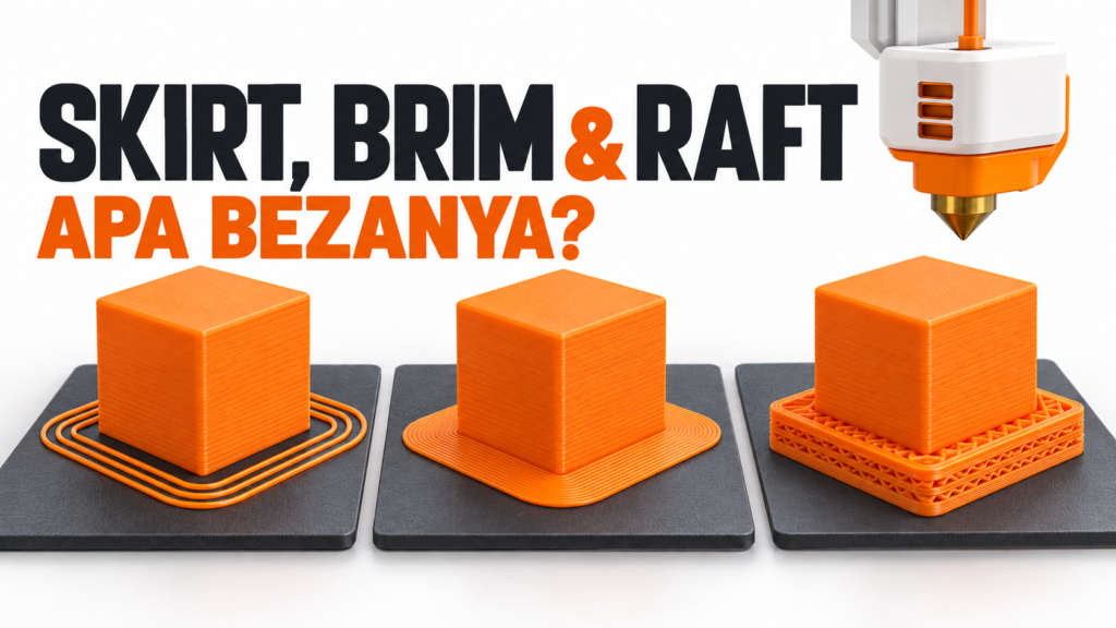Brim, Raft dan Skirt: Apa Bezanya dan Bila Perlu Guna?