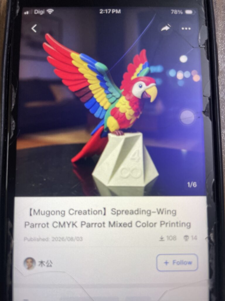 Full spectrum Printing. a parrot model